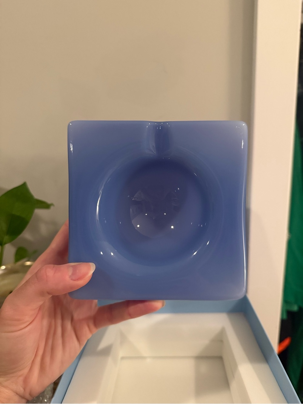 Urban Outfitters Yew Yew Milky Blue Glass Ashtray